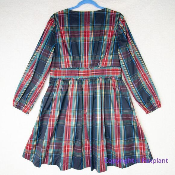 New *flawed* J Crew  V-Neck Taffeta Mini Dress in Stewart Plaid, size 12 - Picture 10 of 16